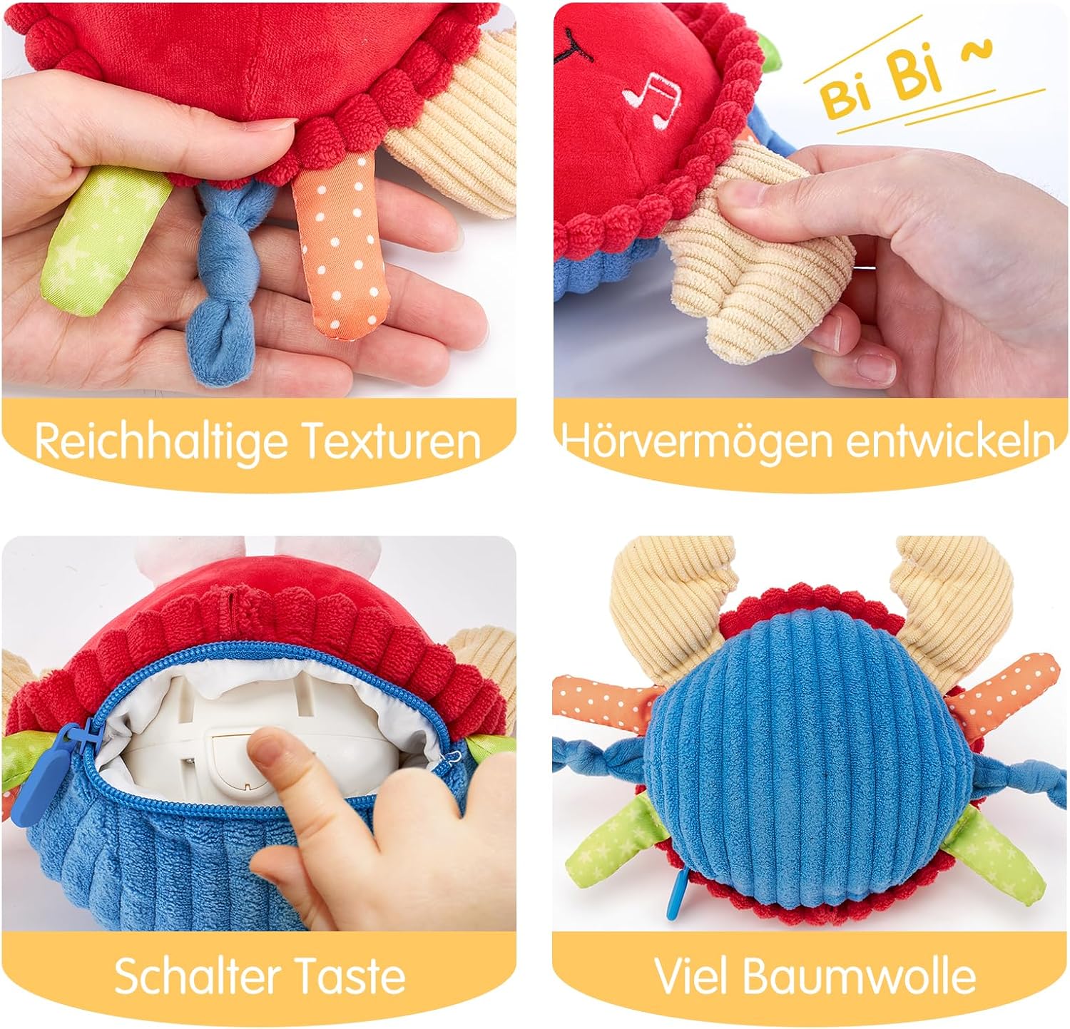 Detalle 1 de hahaland Krabbe Baby Spielzeug, ab 6 Monaten