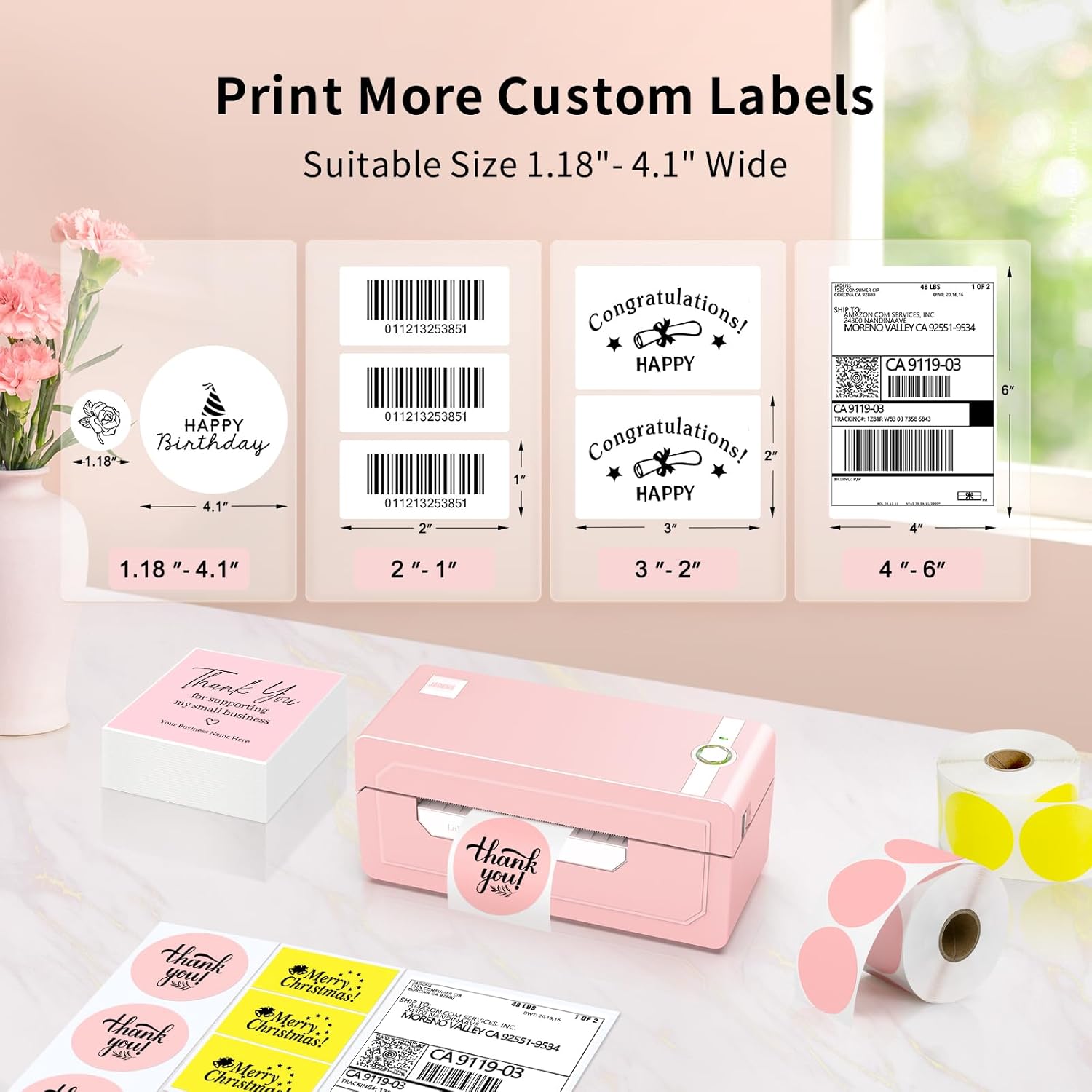 Thumbnail 3 de JADENS 4x6 Bluetooth thermal label printer