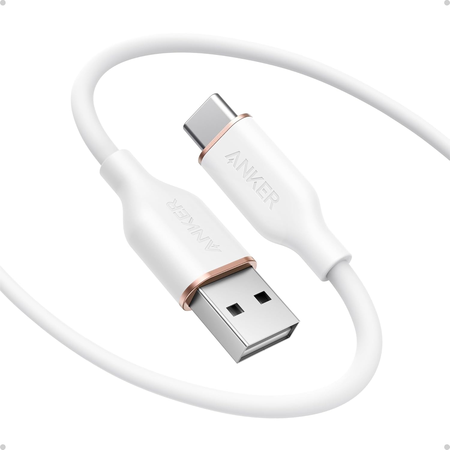 Detalle de Anker Flow Cord USB-A to USB-C Cable (6 ft, Silicone) – 15W Fast Charging & 480 Mbps Sync