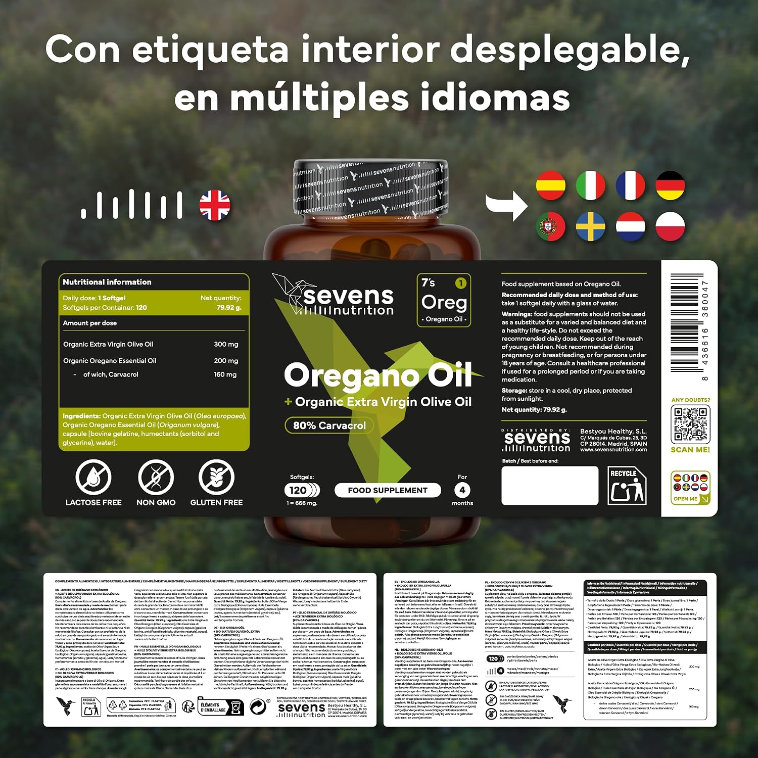 Thumbnail 6 de Aceite de Orégano Cápsulas Orgánico 80% Carvacrol 120 cápsulas