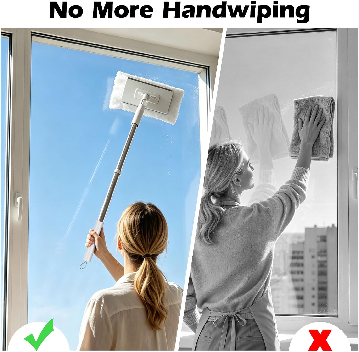 Detalle de Masthome Snap Grip Mini Mop with Built-in Squeegee