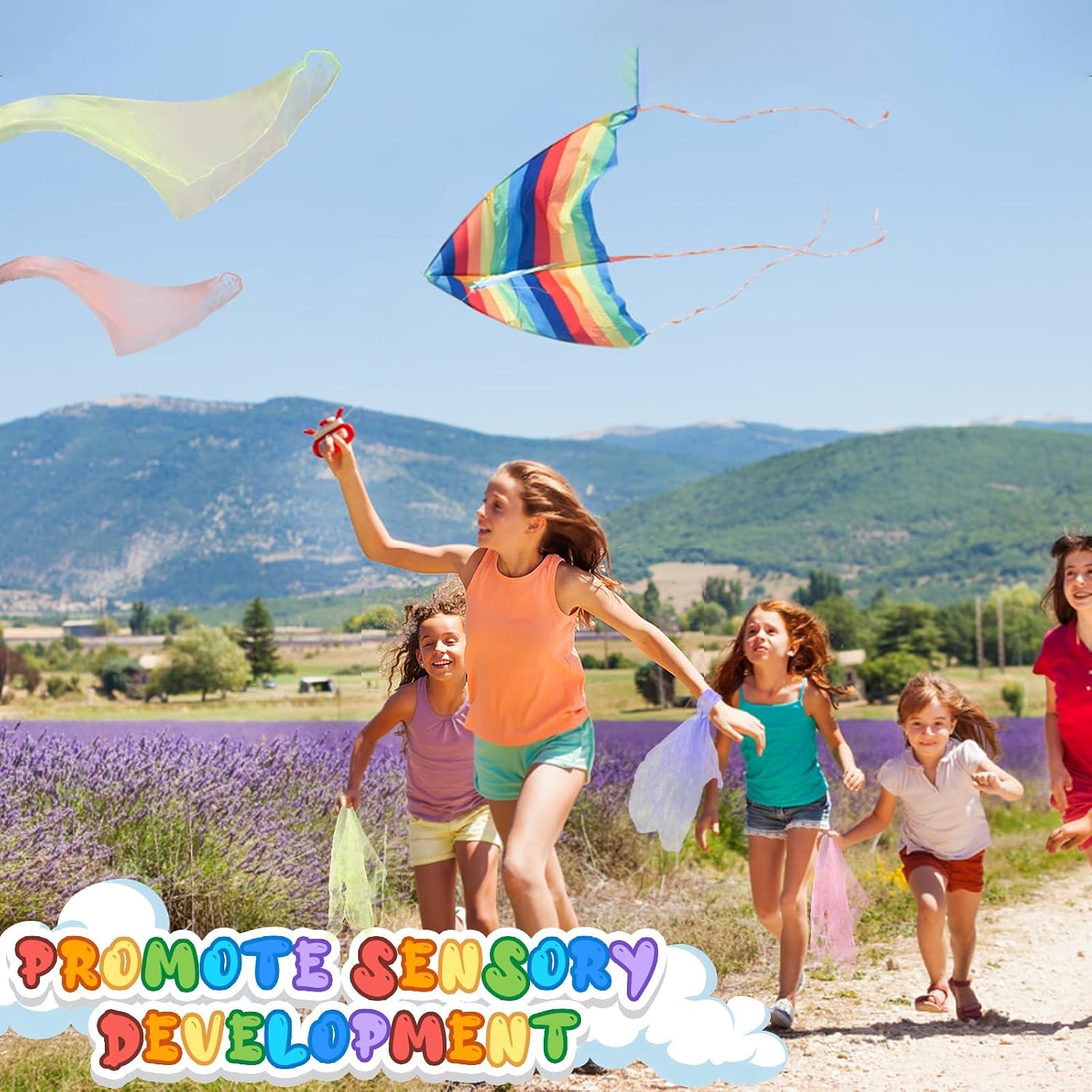 Thumbnail 6 de Hopton 20 Stück Jongliertücher – Bunte Chiffontücher 60 × 60 cm