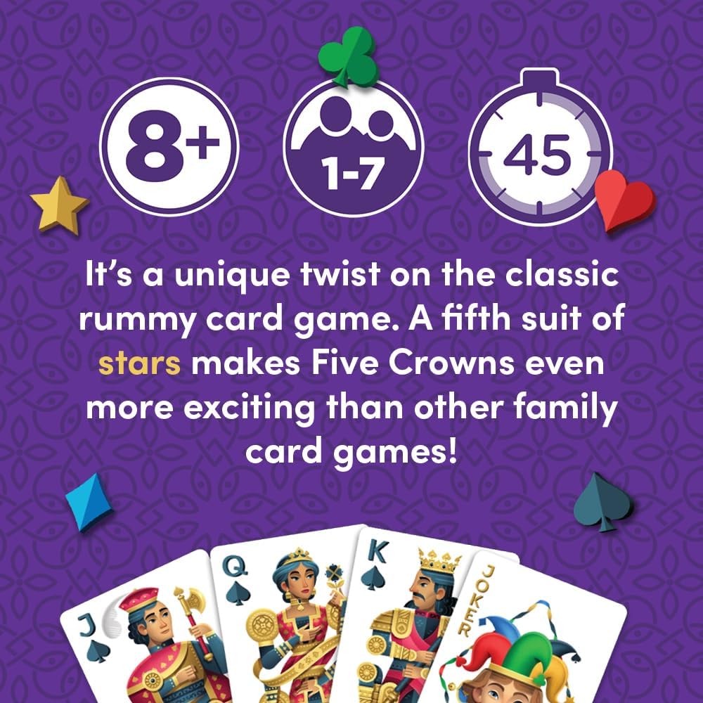 Thumbnail 4 de Five Crowns Collectible Tin Card Game 1-7 Players 🎲