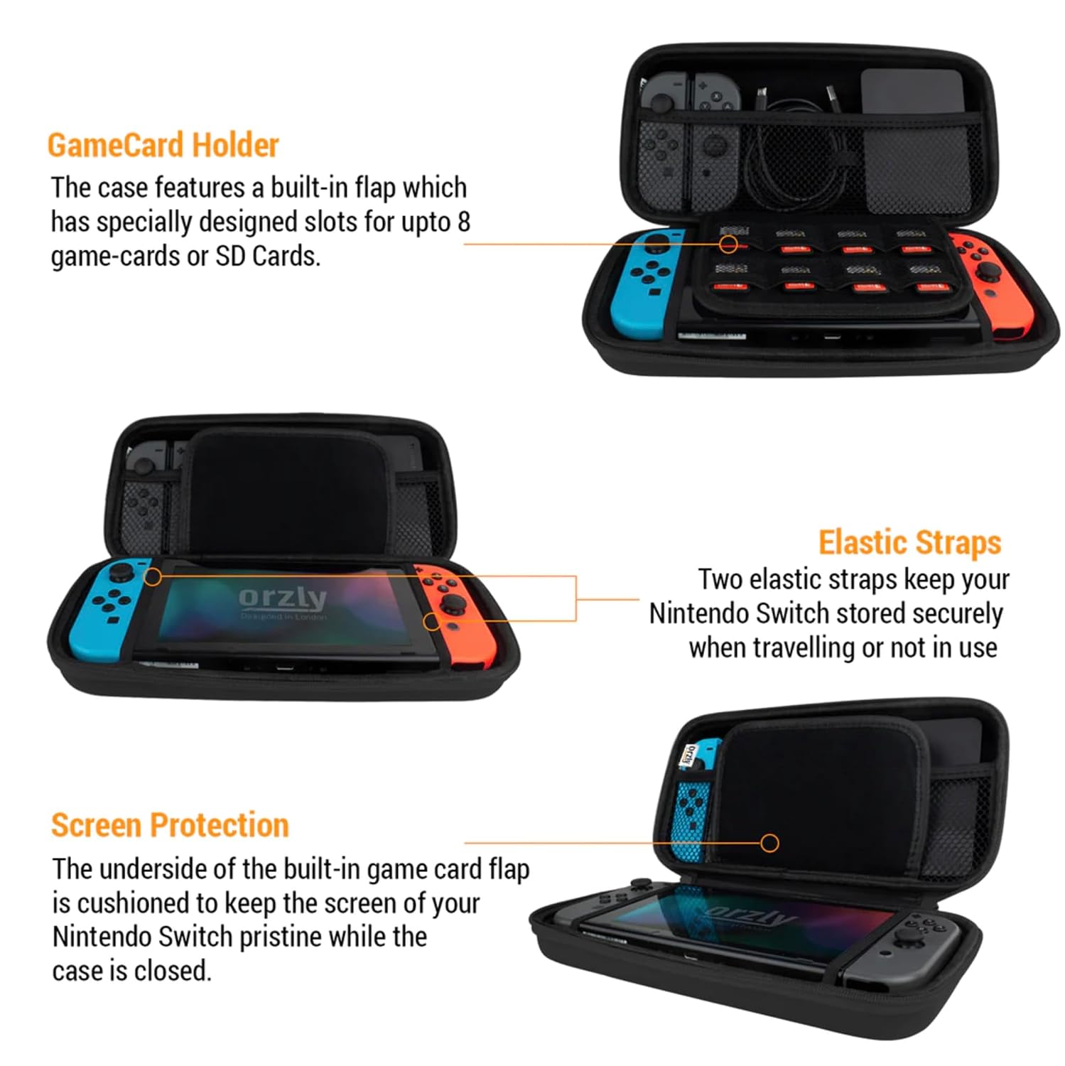 Detalle 2 de Orzly Carry Case for Nintendo Switch OLED 7.0