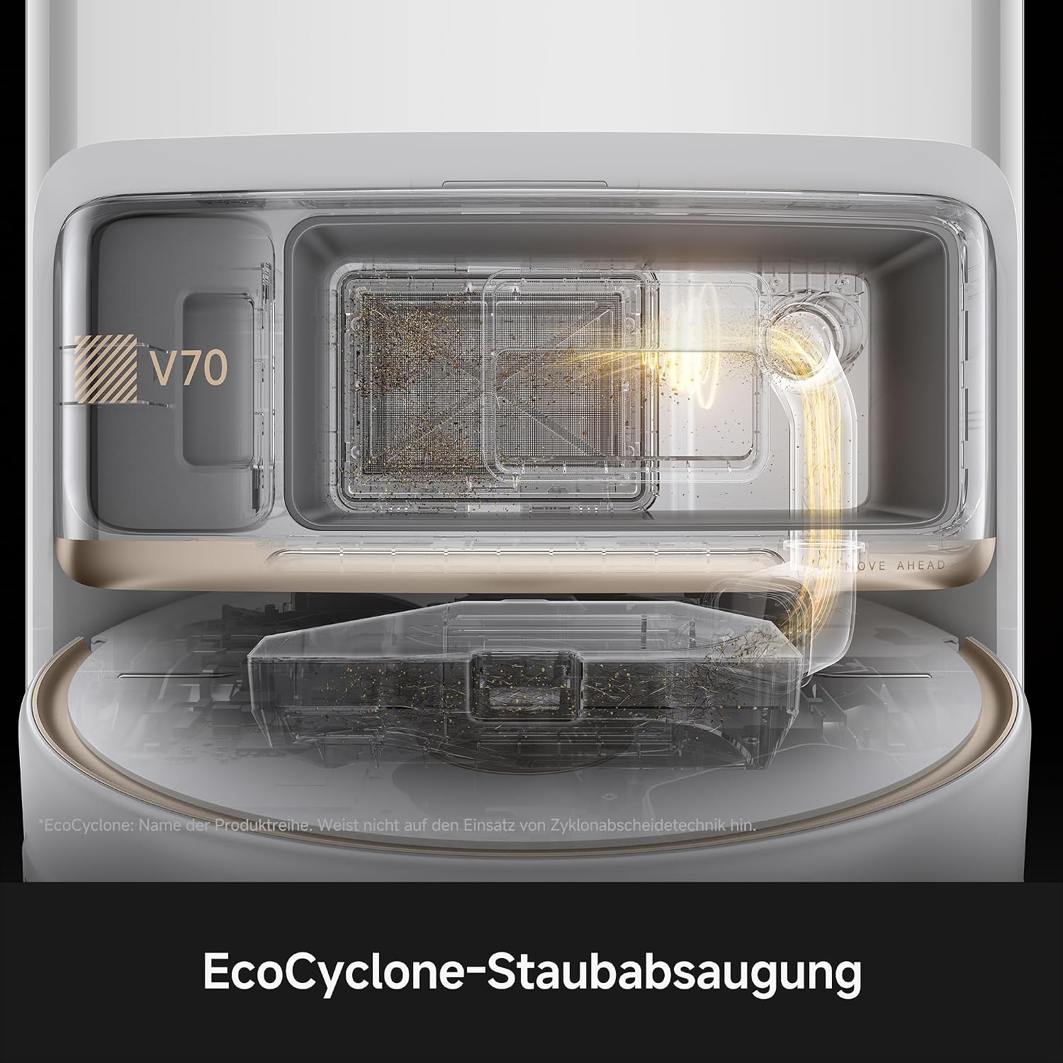 Detalle 2 de Mova V70 Ultra Complete X: Saugroboter mit MaxiReachX-Doppelverlängerung, Seitenbürsten & Mopp