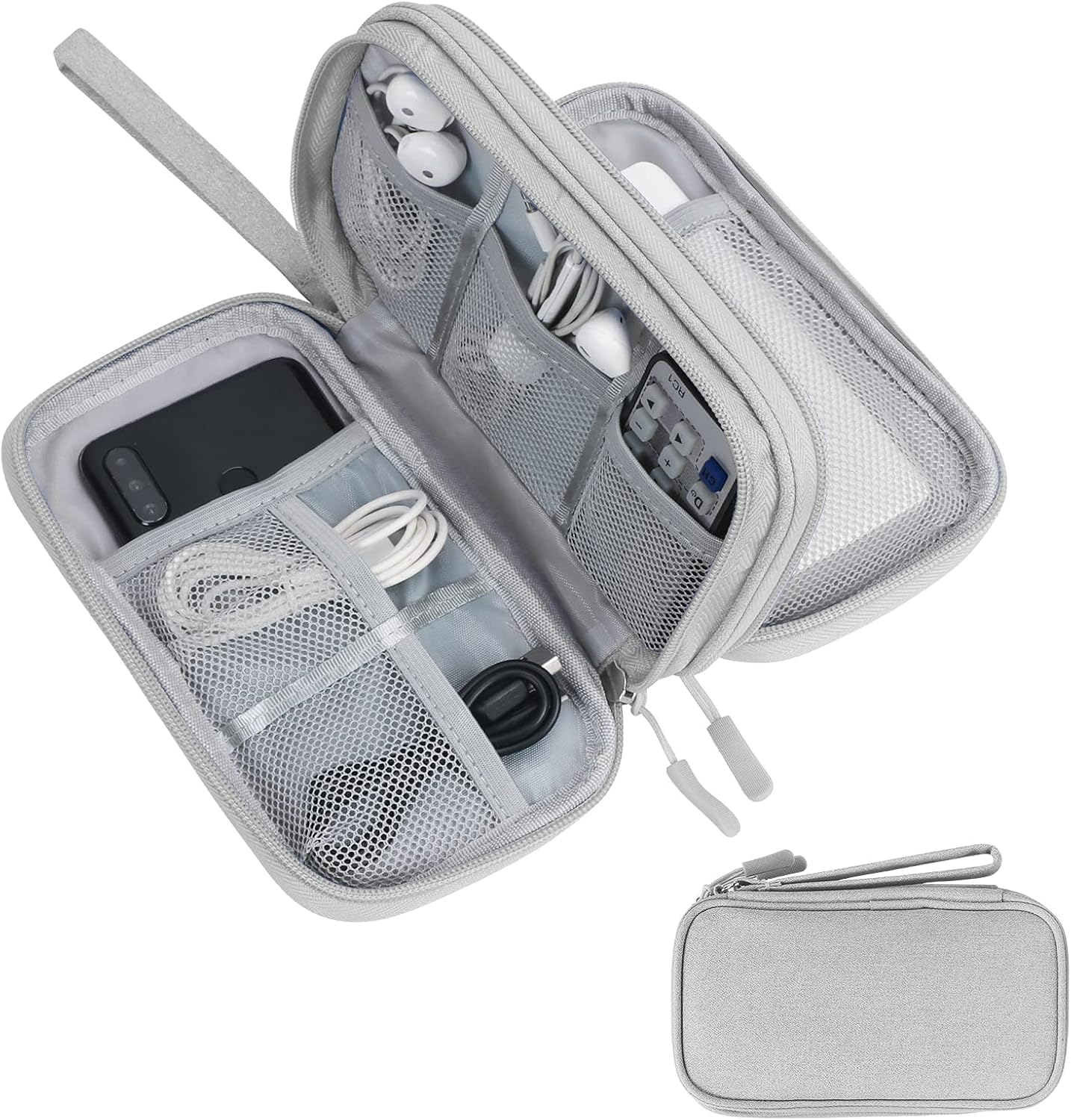 Detalle de Skycase Kabeltasche – Doppelter Elektronik-Organizer mit Tragegriff, 8.3" x 5" x 2.6