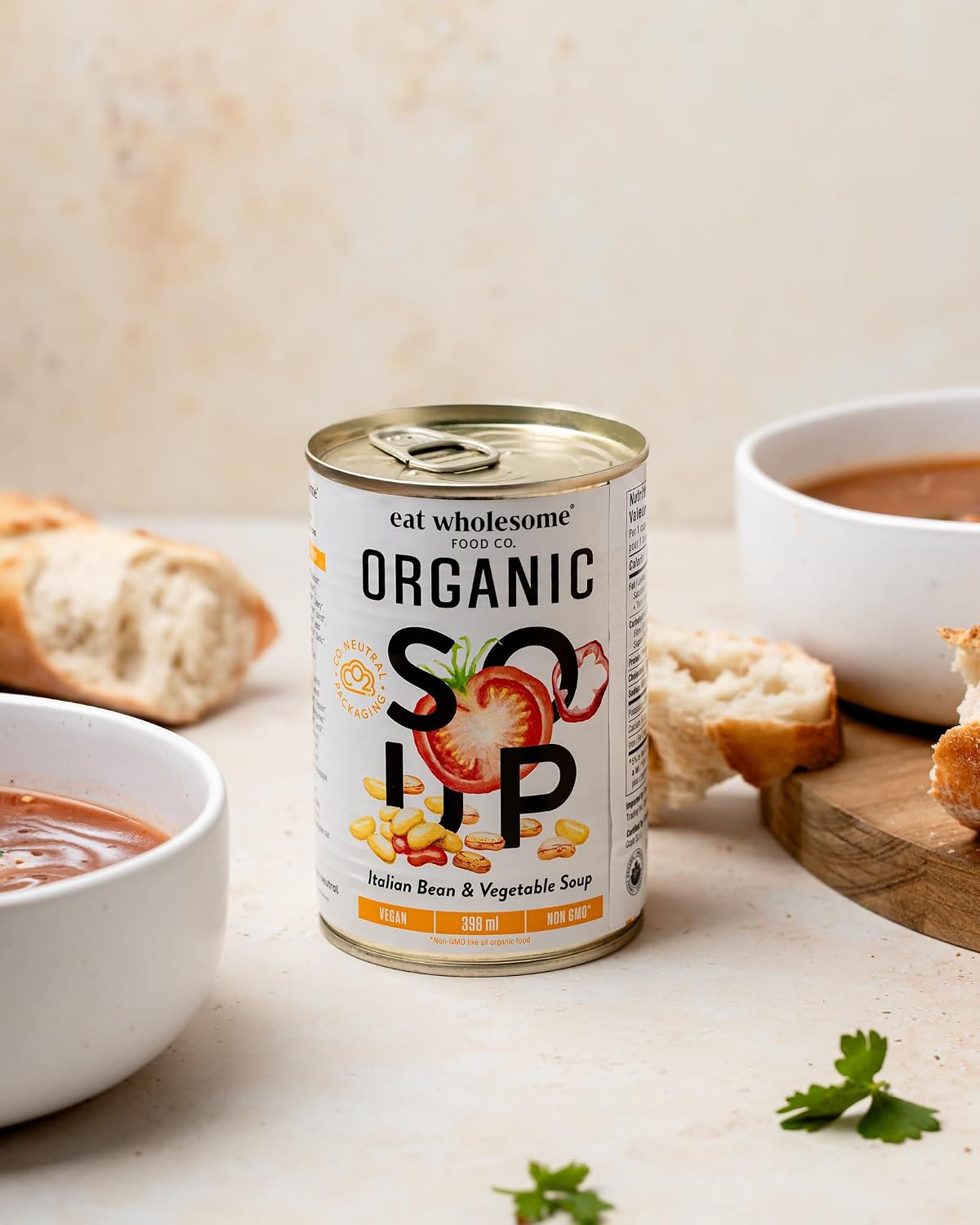 Detalle 2 de Eat Wholesome Organic Italian Bean and Vegetable Soup 398 ml