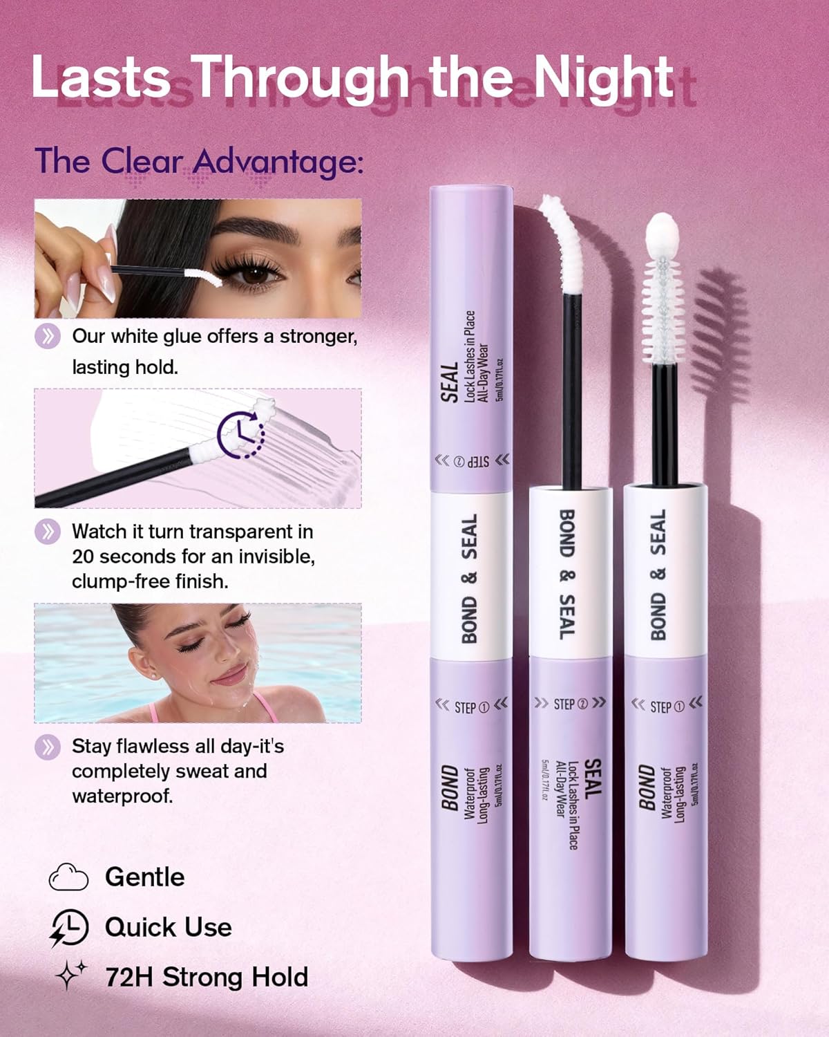 Detalle 2 de EYDEVRO Manga Lash Clusters Kit Fairy Eyelash Extensions – Wet Look, 10-16mm