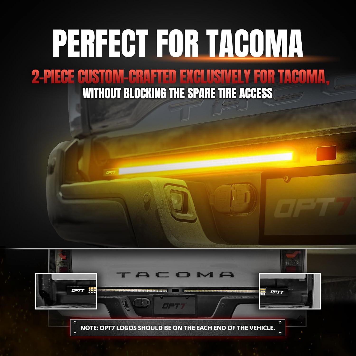 Detalle 2 de OPT7 Redline Parlux Triple Row LED Tailgate Light Bar 🚚