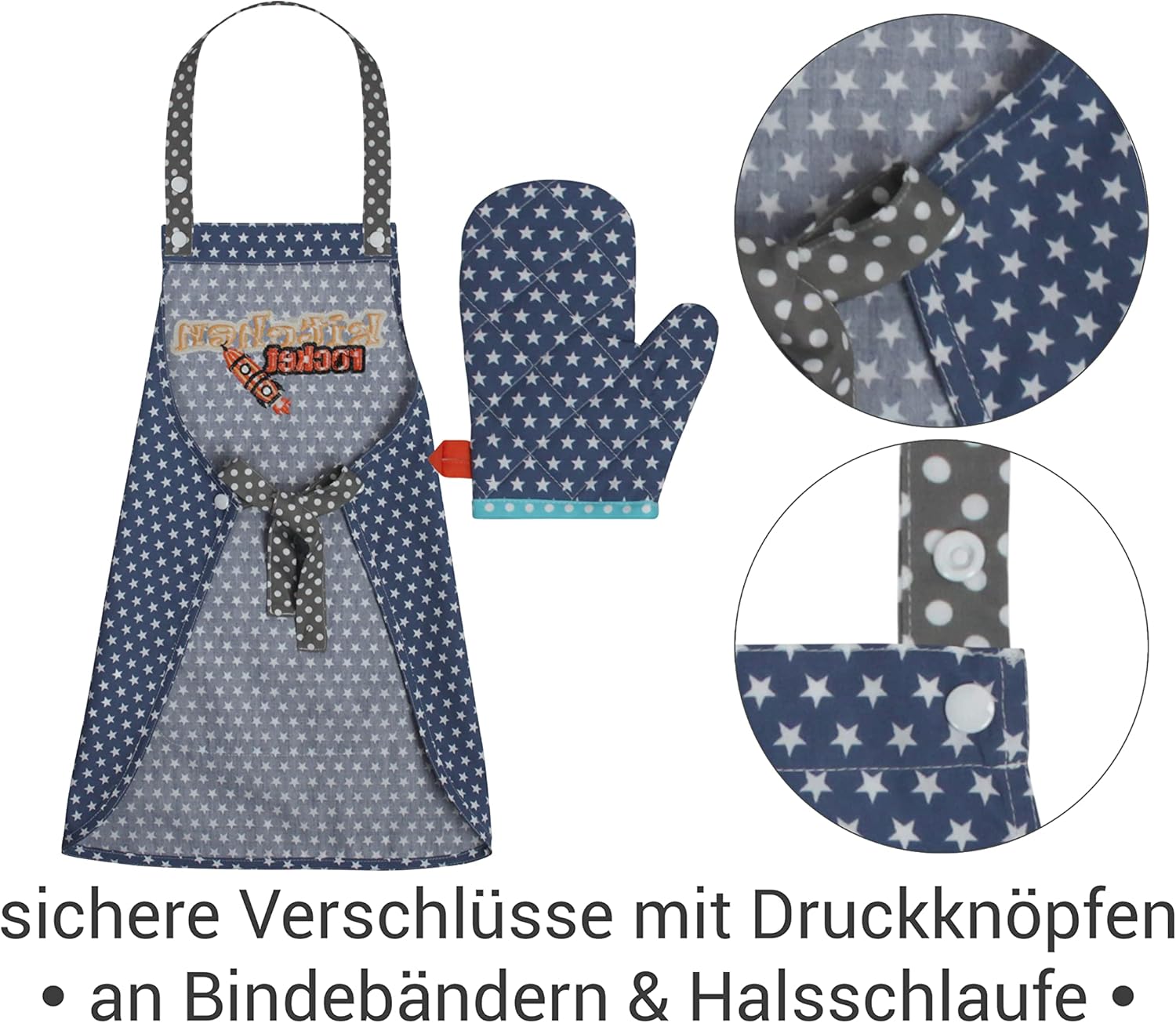 Detalle de Toque de chef enfant Emily's Check 468.550 – Kitchen Rocket, toque adjustable pour enfants