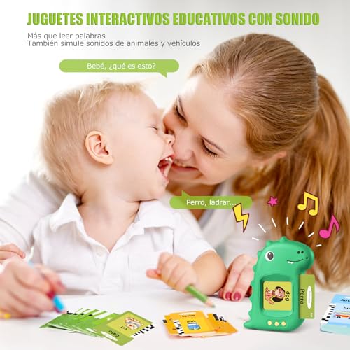 Detalle 2 de Tarjetas Flash Parlantes Español Visator – Juguete educativo Montessori para 3+ años (Verde)