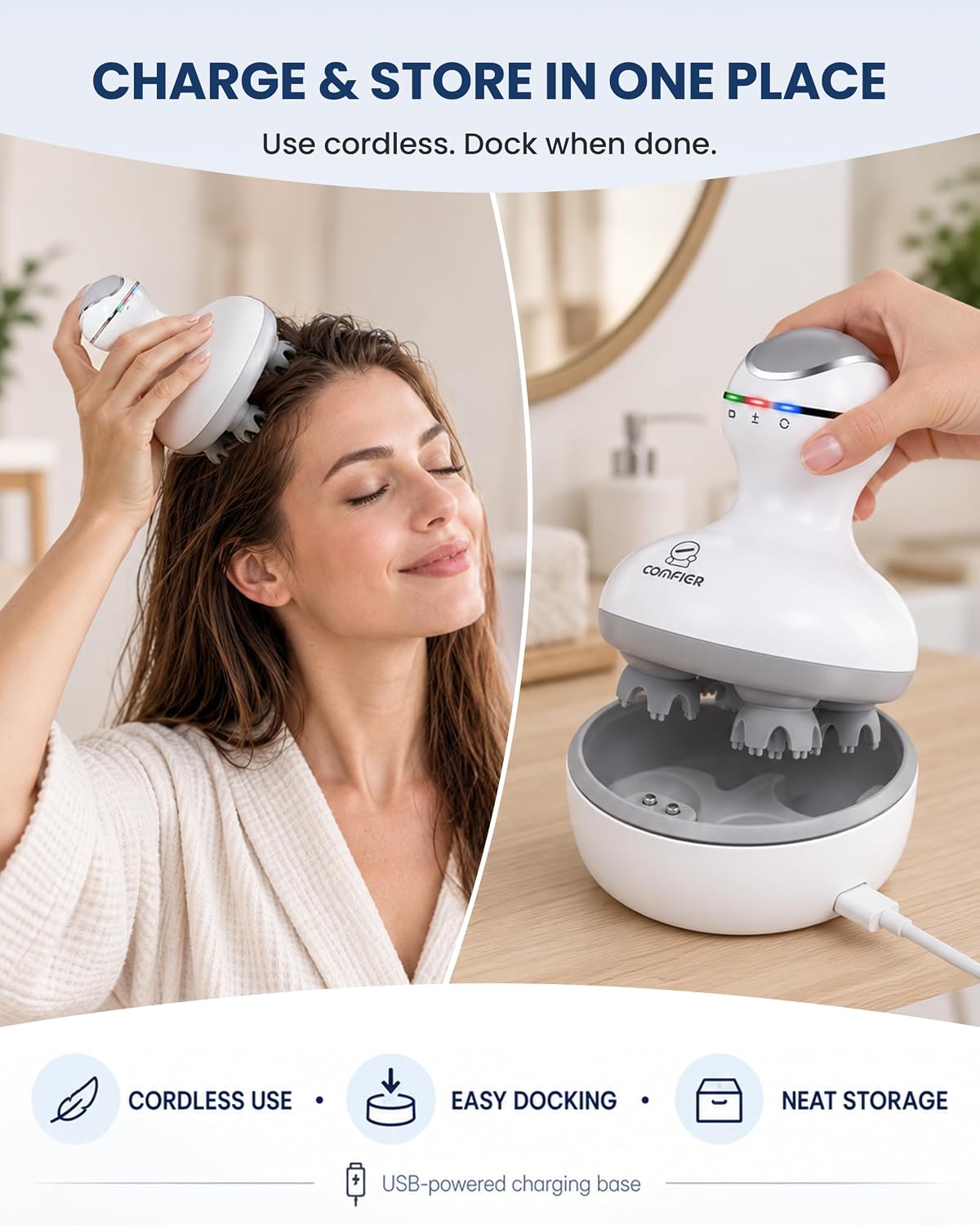 Thumbnail 5 de COMFIER Cordless Hair Scalp Massager with 84 Nodes ⚙
