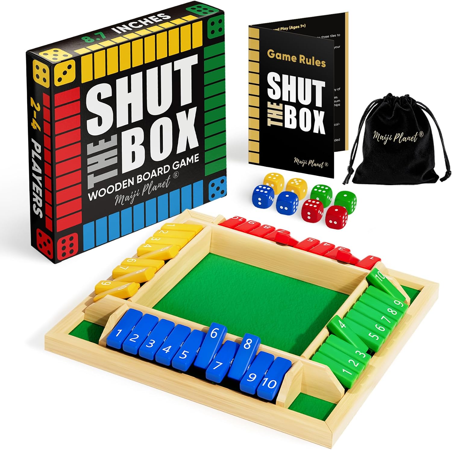 Detalle de Planet Classic Shut the Box Math Dice Game