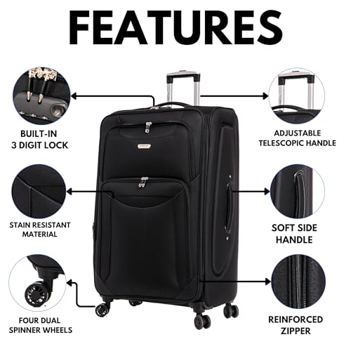 Detalle de FLYMAX Cabin Carry On Flight Bag Approved Hand Luggage Case 55x35x20
