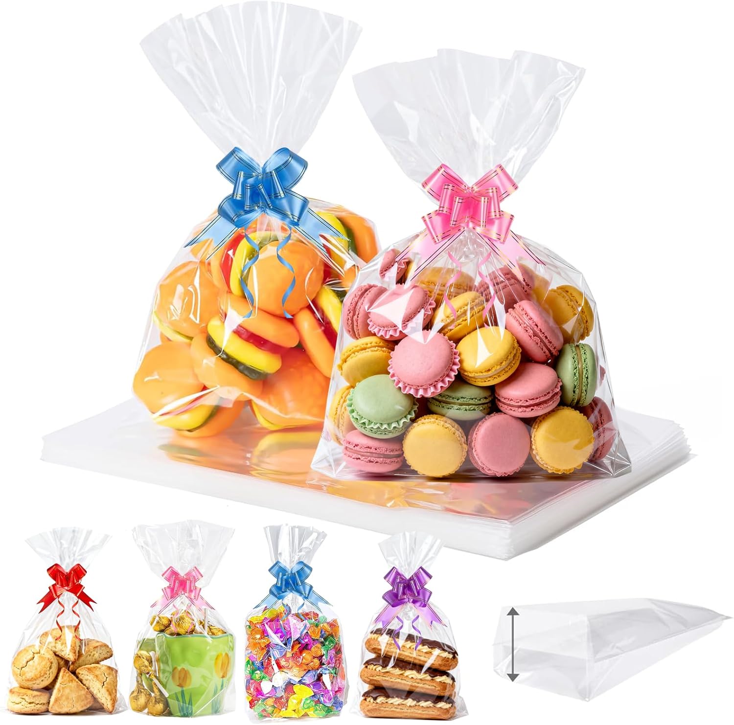 AGOBUHE 50Pcs cellophane bags 8 x 12in