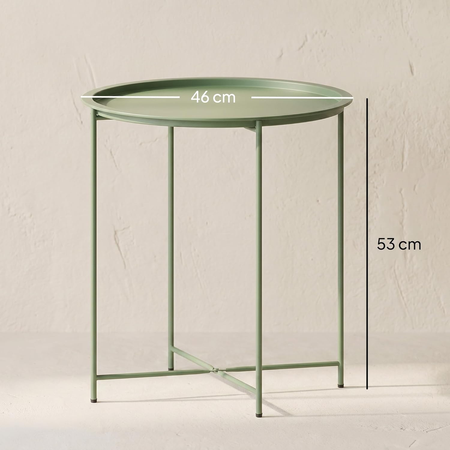 Thumbnail 2 de Outsunny Petite Table Basse Ronde d’extérieur : table d’appoint avec plateau amovible