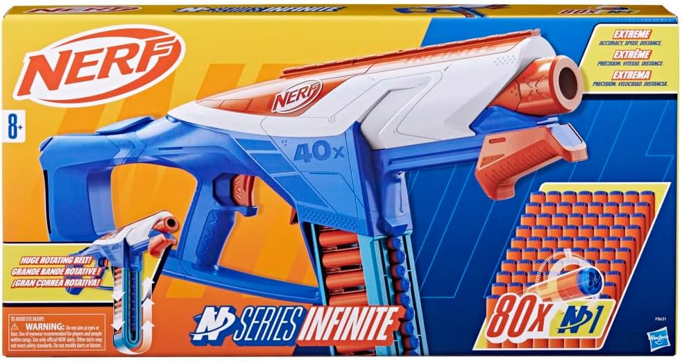 Detalle de Nerf N Series, Lanzador Infinite y 80 Dardos