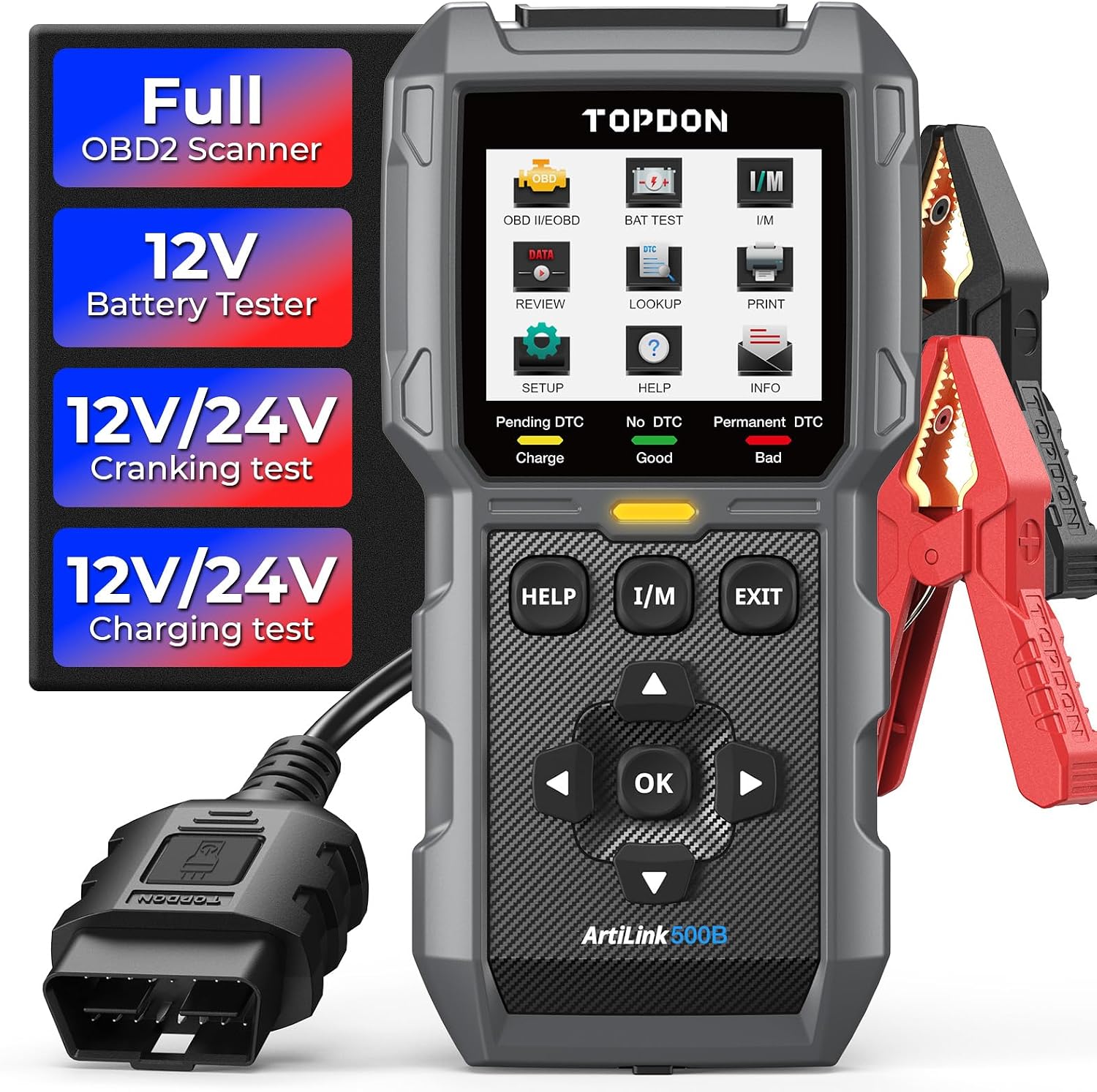 Detalle de TOPDON AL500B OBD2 Diagnosegerät 2‑in‑1