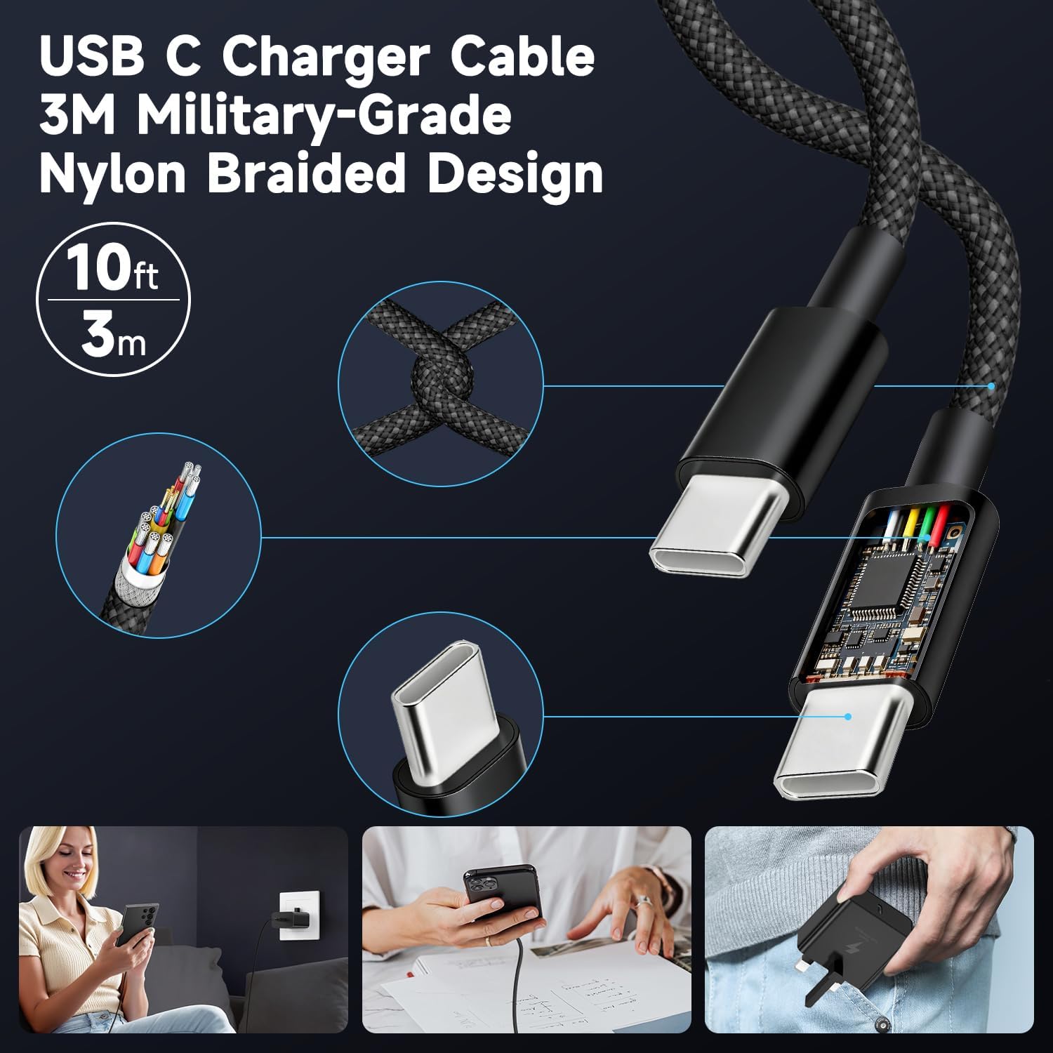 Detalle 2 de 45W Super Fast USB C Charger 3M Cable