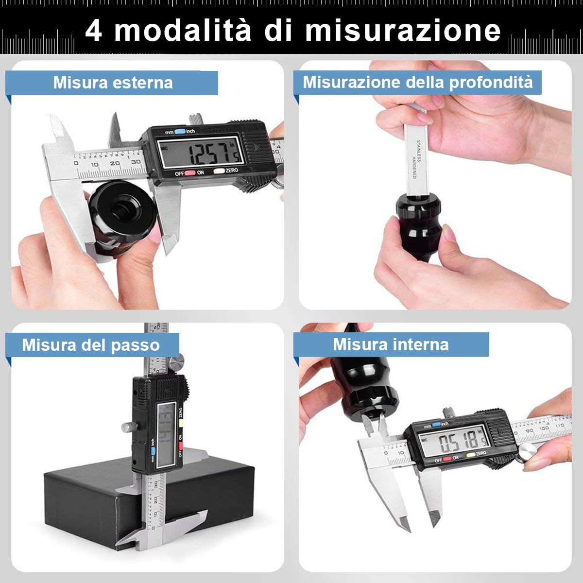 Detalle de Qfun Precisione Micrometro 150 mm