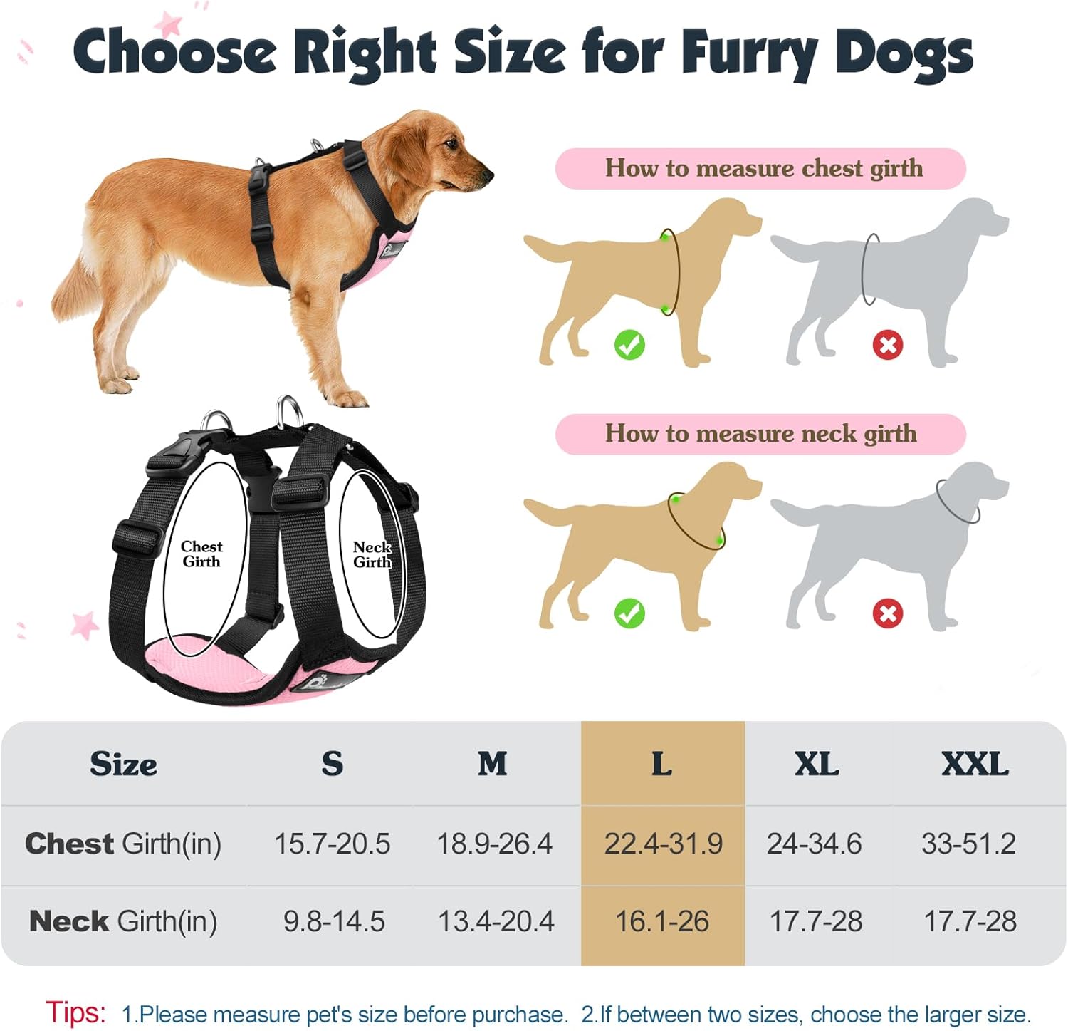 Thumbnail 5 de Pawaboo Dog Seat Belt Harness for Car (Double Clips, 360° Swivel) with Elastic Bungee – L, Pink + Black