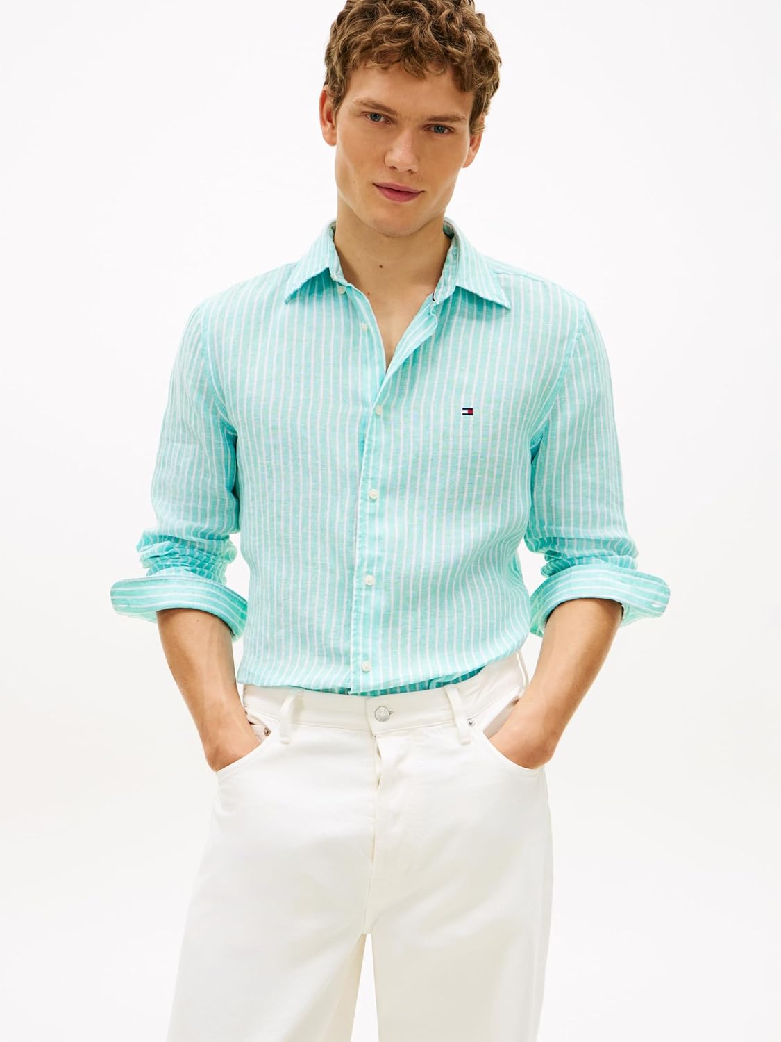 Thumbnail 2 de Tommy Hilfiger Linen Bengal Stripe RF Shirt S/S Uomo