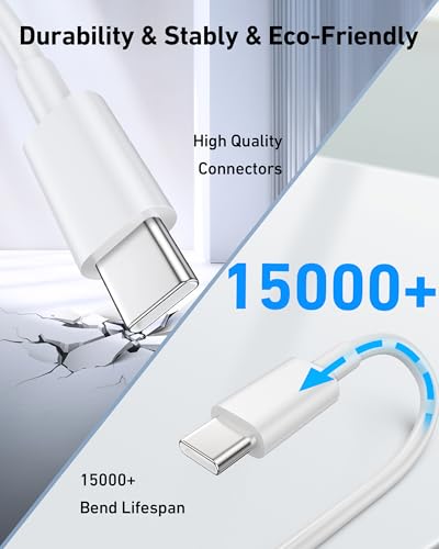 Detalle de LUOSIKE Car Carplay Cable for iPhone 17/16/15 Series – 2-Pack 3FT USB A to USB C