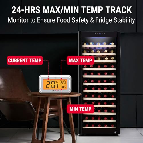 Thumbnail 6 de TempPro Digital Fridge Thermometer 2-pack: Waterproof, -20°C to 50°C, easy-read LCD