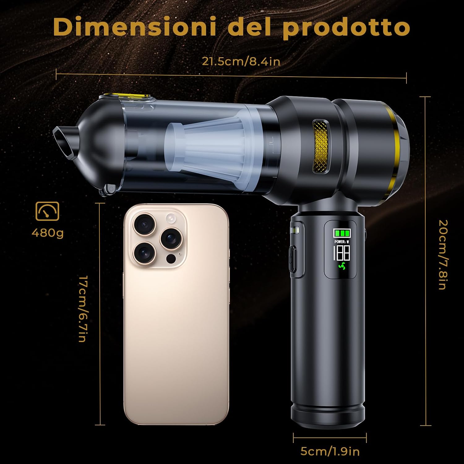 Thumbnail 6 de HOVIN Aspirabriciole Senza Fili 24000Pa:Compacto, Potente e 3-in-1 per Casa Auto Cucina