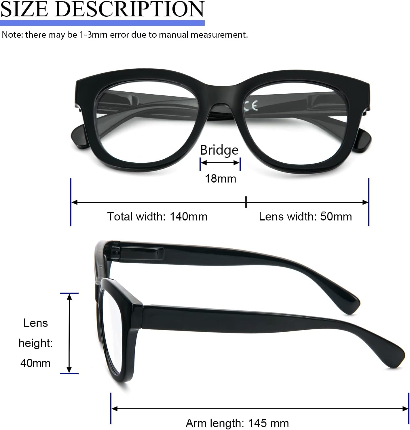 Thumbnail 3 de MMOWW Oversized Reading Glasses 3 Pack for Women with Blue Light Blocking and Spring Hinges, +1.5