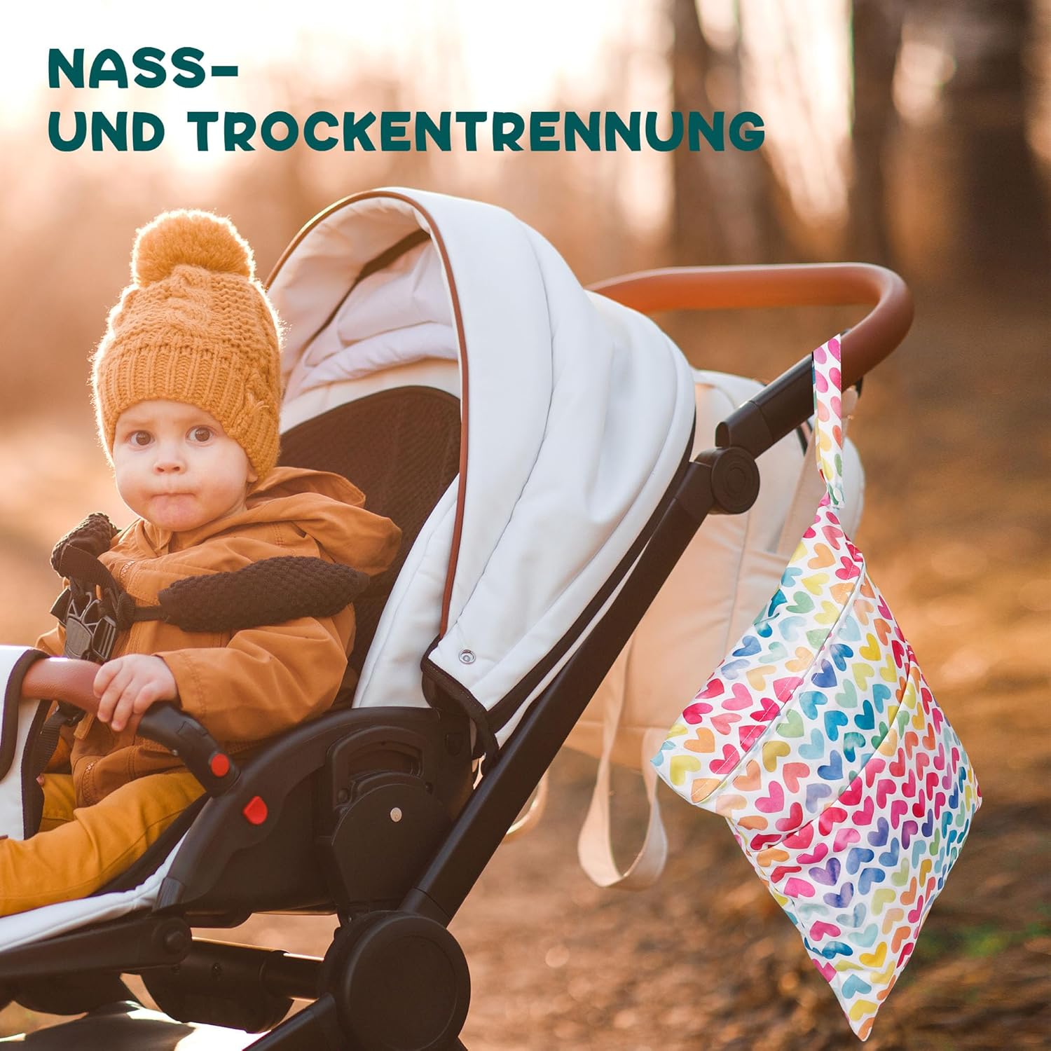 Thumbnail 5 de Loscarol Wetbag Kindergarten (2er Set, groß + klein) mit Druckknopfgriff – Nassbeutel für Windeln & mehr