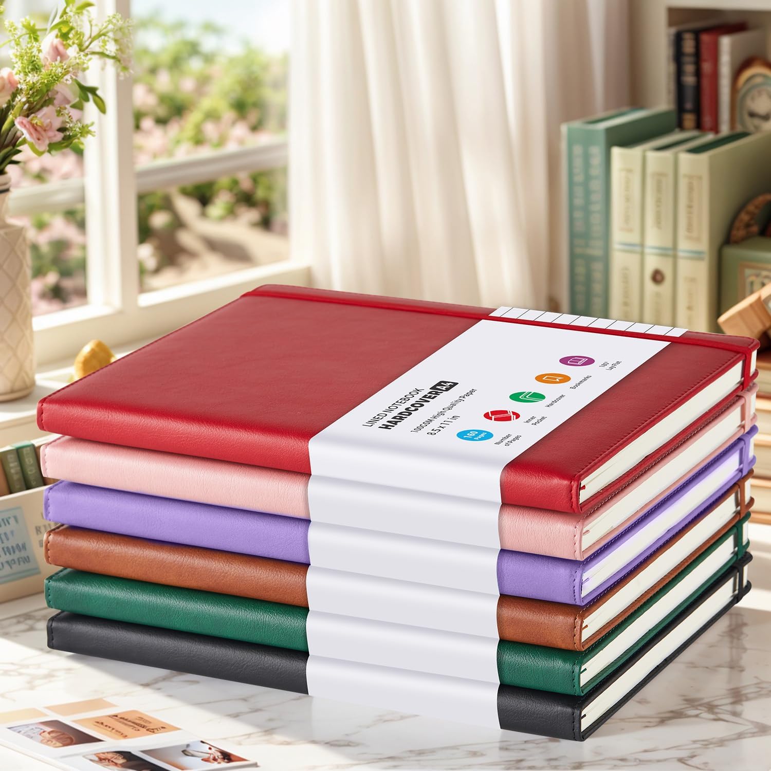 Thumbnail 6 de FOCUS DAY A4 Lined Journaling Notebook, 2-Pack, PU Leather Hardcover