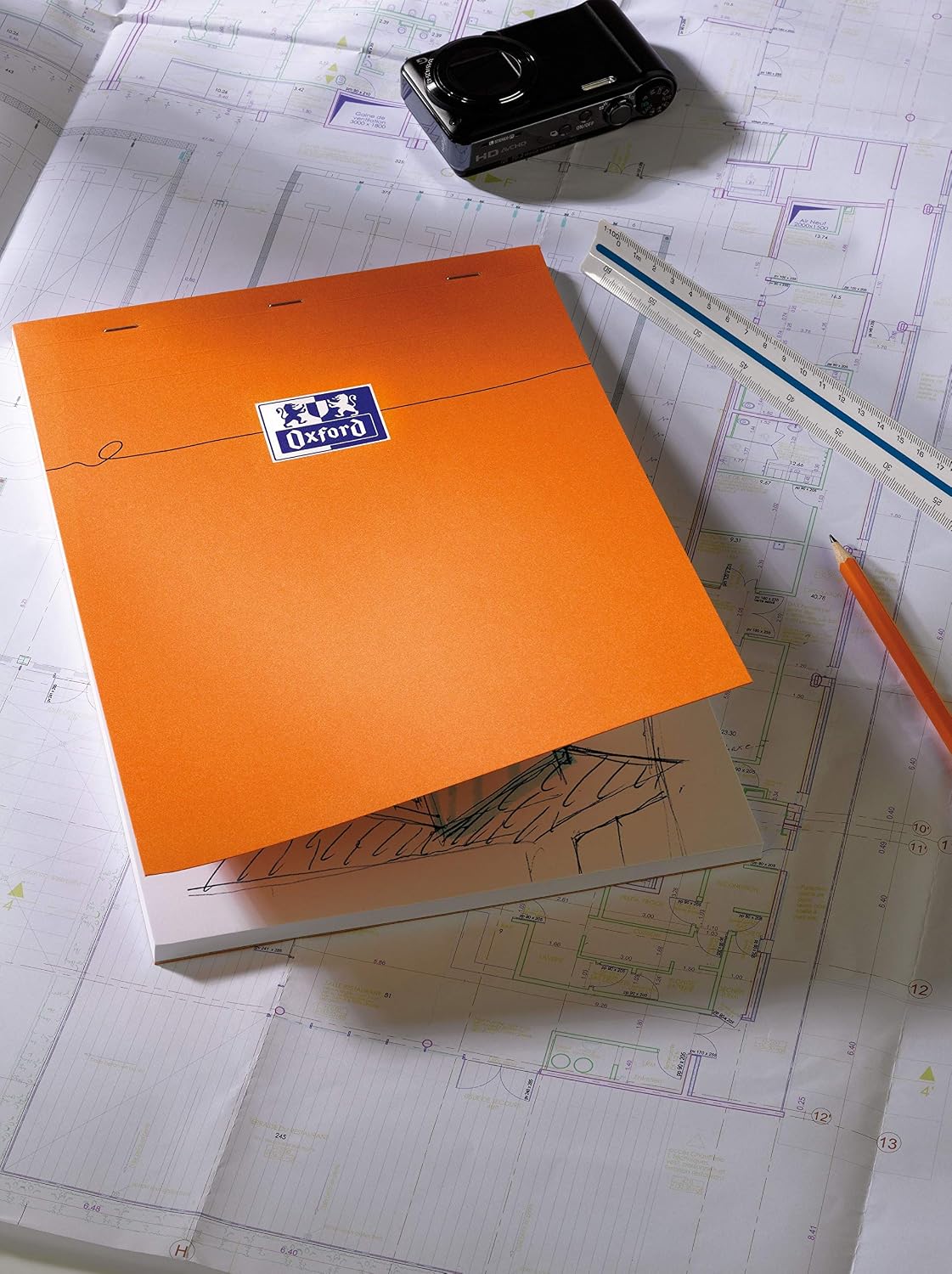 Detalle de OXFORD Lot de 5 Bloc-notes Orange A4+ Uni 80 Feuilles — papier Optik Paper et couverture imperméable