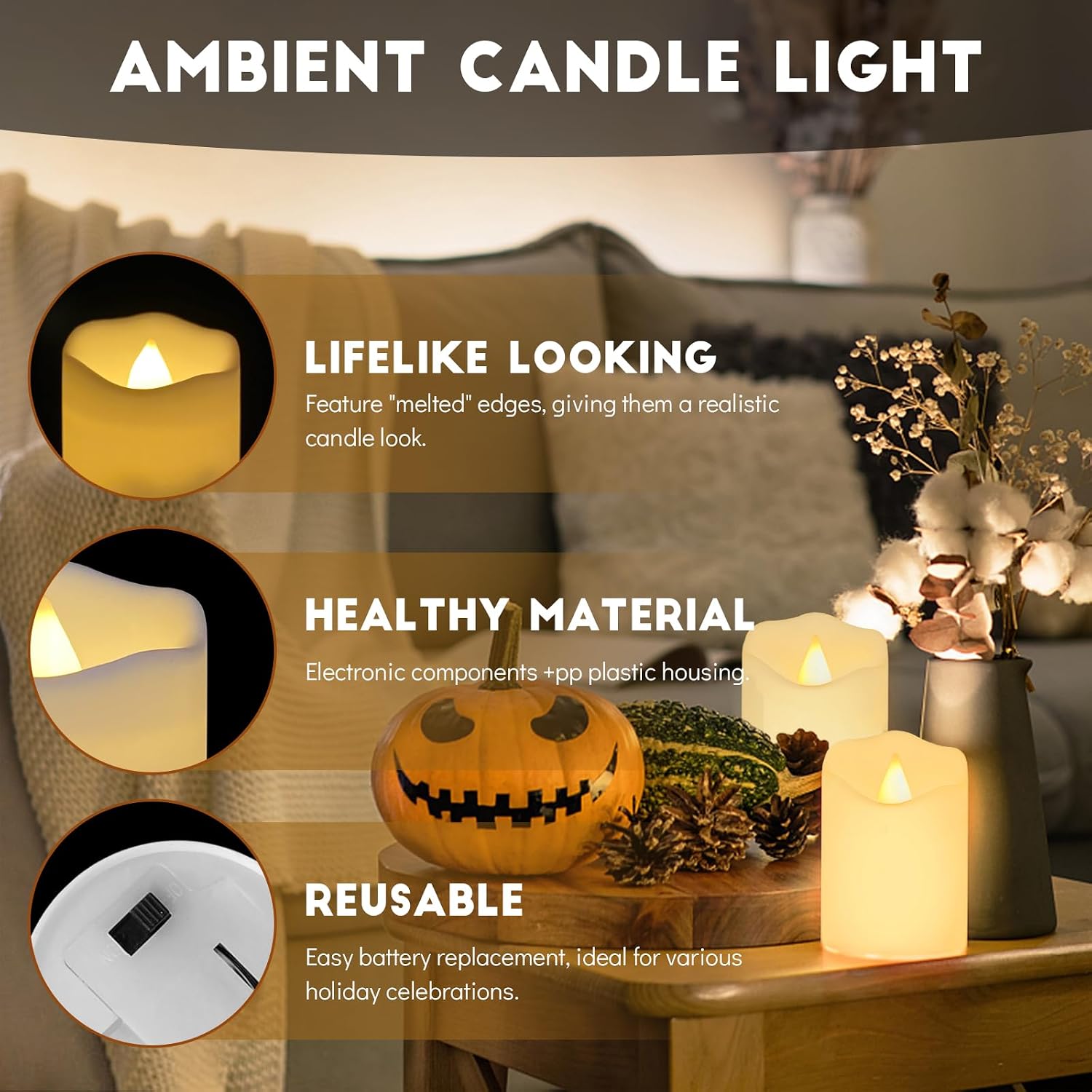 Detalle 2 de CNMTCCO LED Candle Lights 24pcs