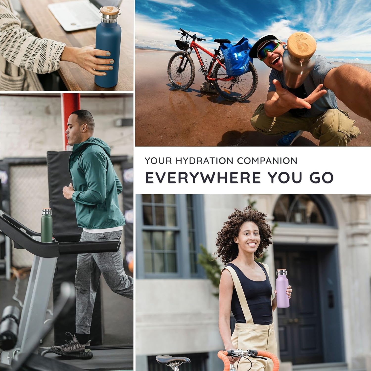 Thumbnail 6 de Bambaw insulated stainless steel water bottle 750ml (natural steel) for hot & cold drinks