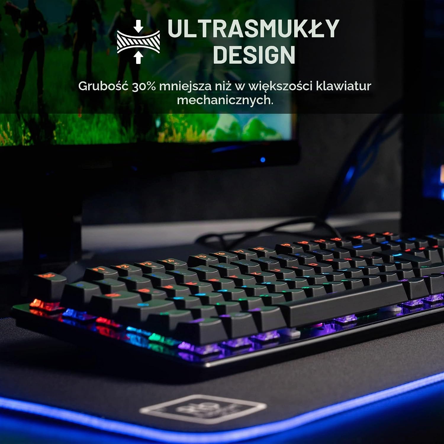 Detalle 2 de THE G-LAB Keyz Carbon V3 klawiatura mechaniczna QWERTZ Blue Switches