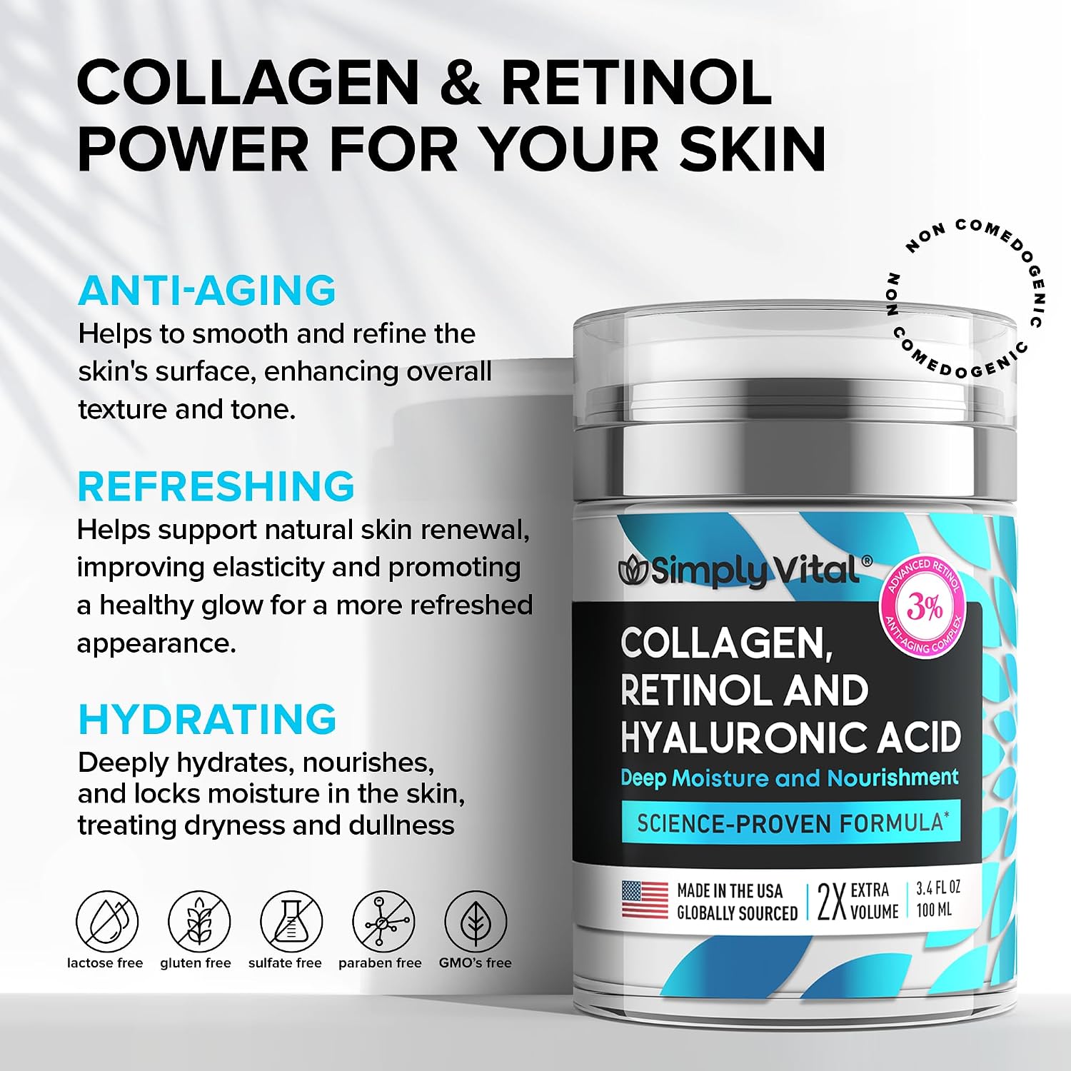 Thumbnail 3 de SimplyVital Collagen Retinol Cream 3.38 oz