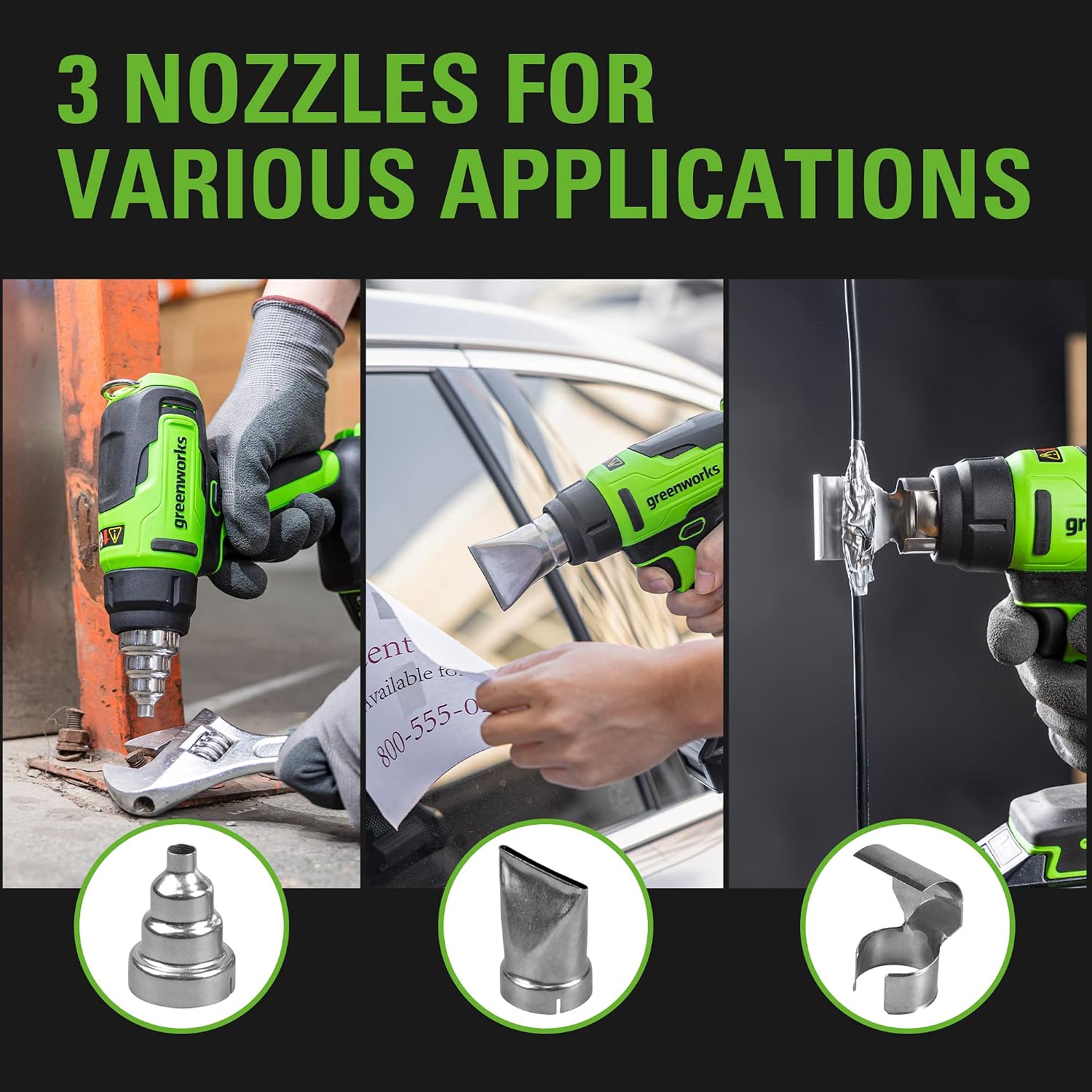 Thumbnail 4 de Greenworks G24HG Cordless Heat Gun (Hot Air Gun) with Fast 9-Second Heat-Up