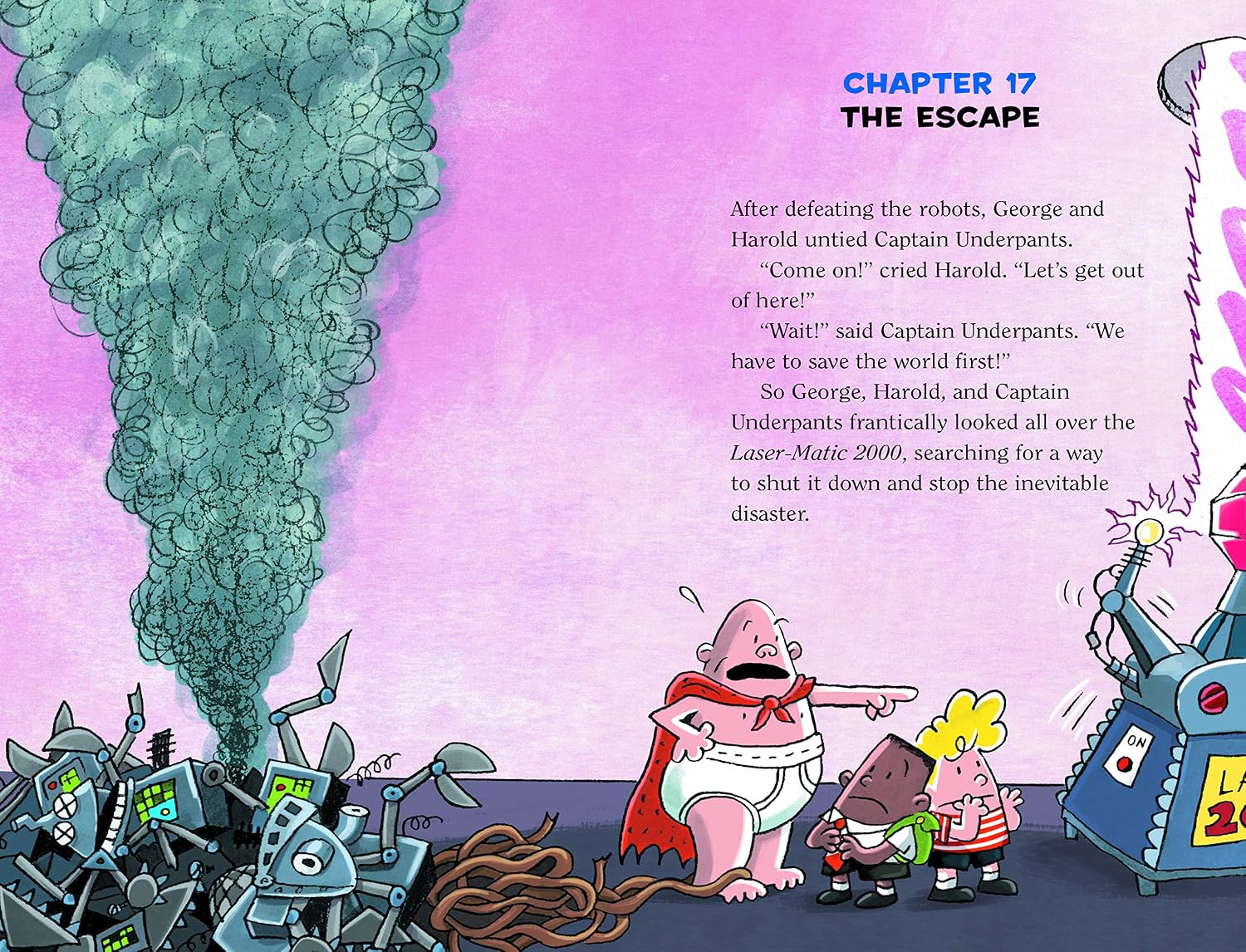 Detalle de Captain Underpants: Two Pant-tastic Novels in One (Full Colour!): 1 – kolorowy tom dwóch powieści