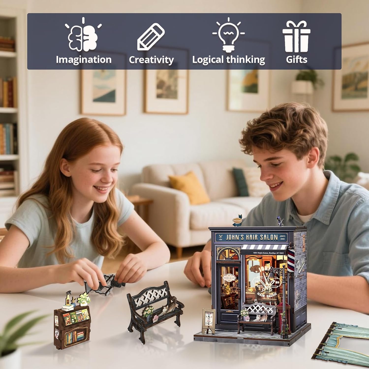 Detalle 2 de Cutefun Book Nook DIY Miniature House Kit