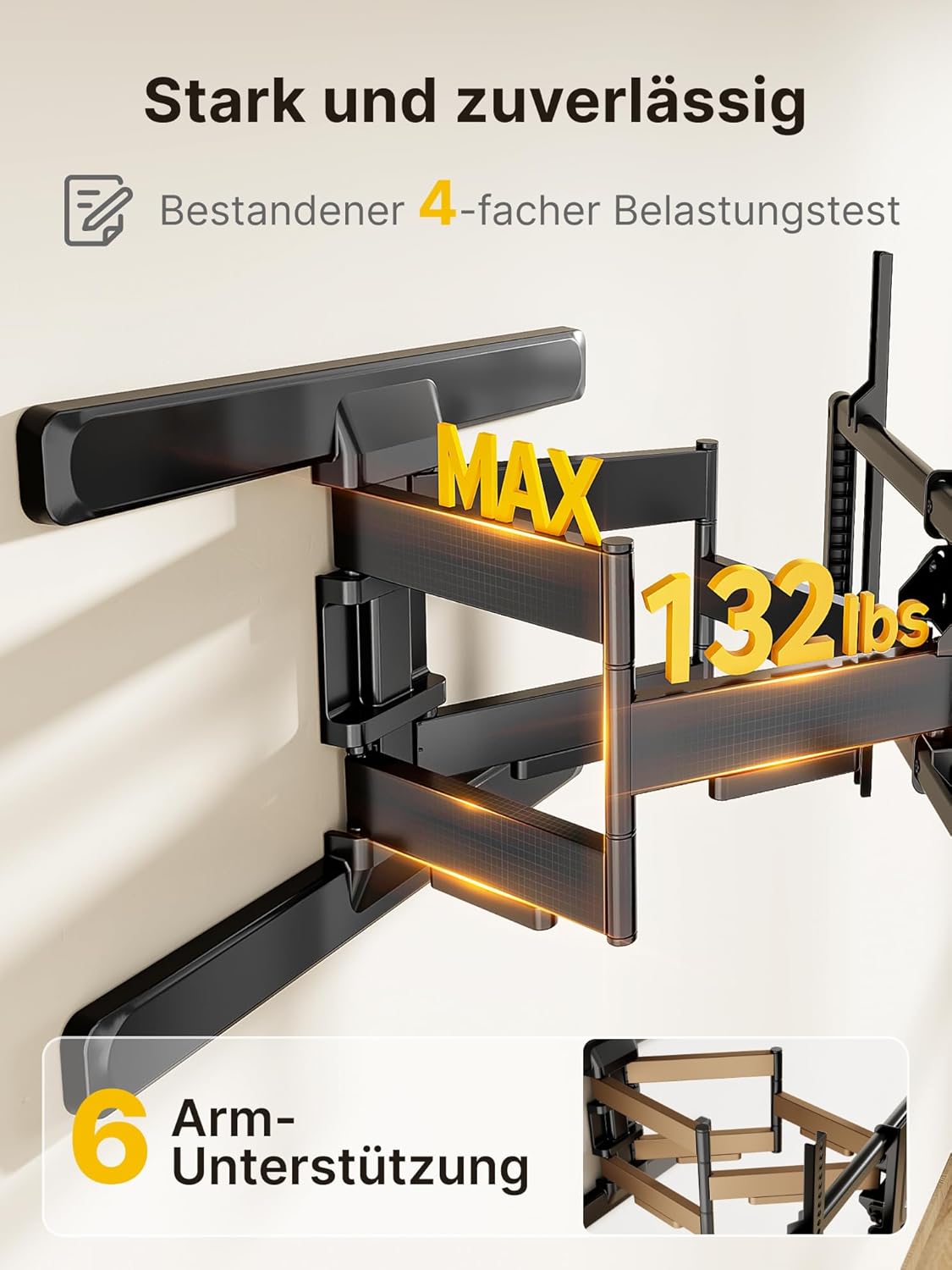 Detalle 2 de monTEK HW1242BK TV Wandhalterung 95 Zoll