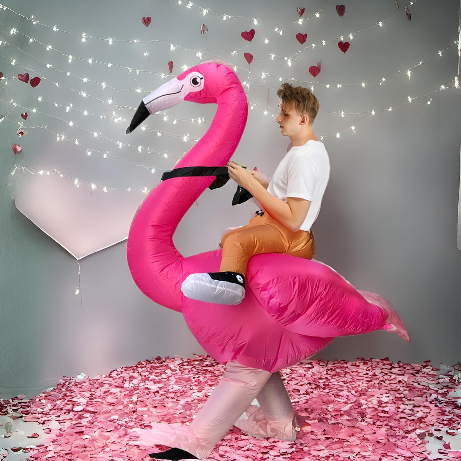 Thumbnail 2 de JASHKE Flamingo Kostüm – Aufblasbares Flamingo Kostüm für Erwachsene, 150–190 cm