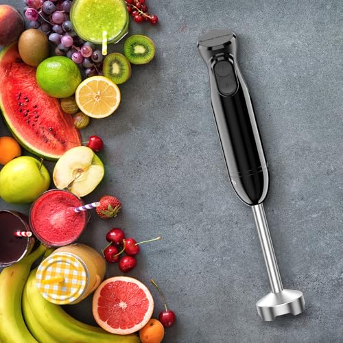 Detalle de Bonsenkitchen Batidora de mano 2 en 1: batidora de inmersión con vaso de 700 ml