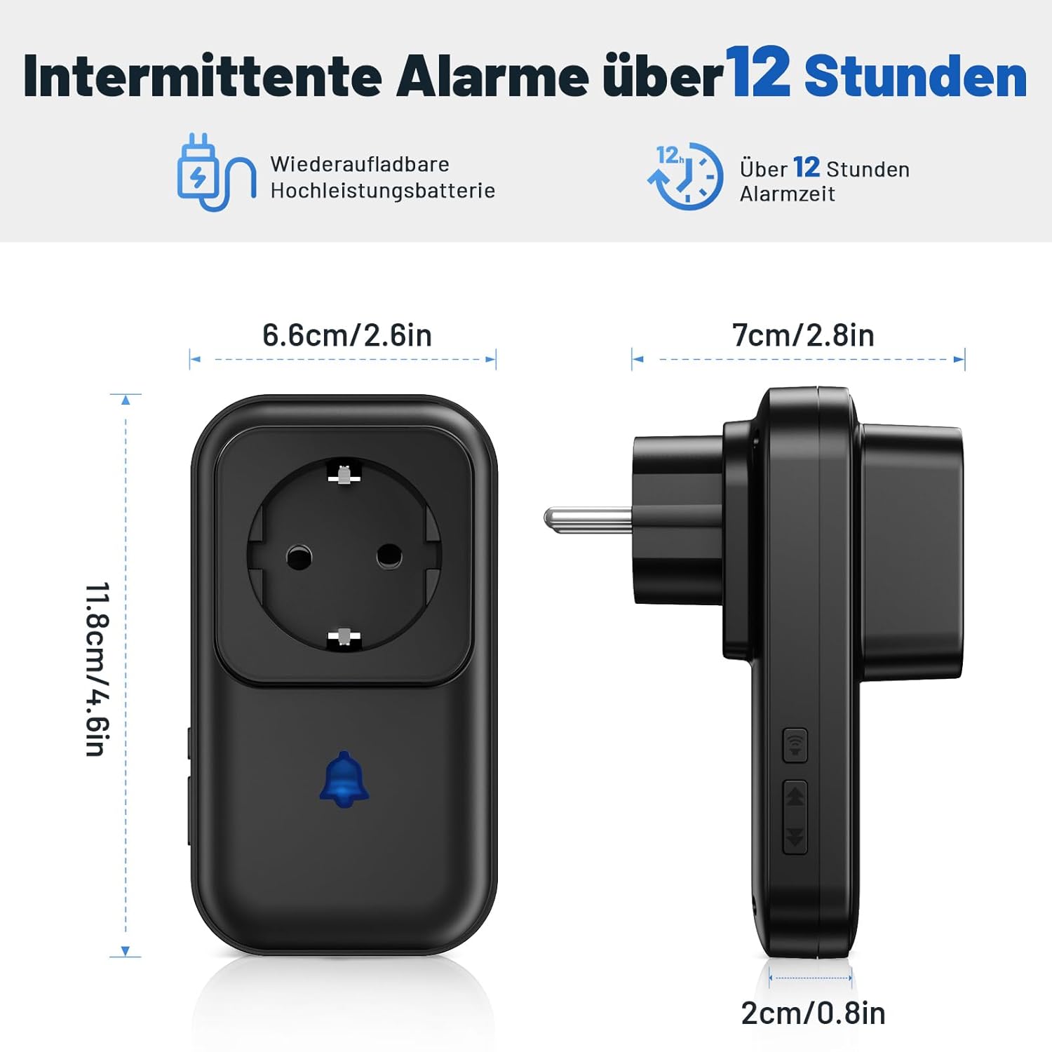 Thumbnail 6 de COTINSE 2Pack rilevatori di allarme per interruzione di corrente con LED e regolazione volume/suonerie (0–110 dB)