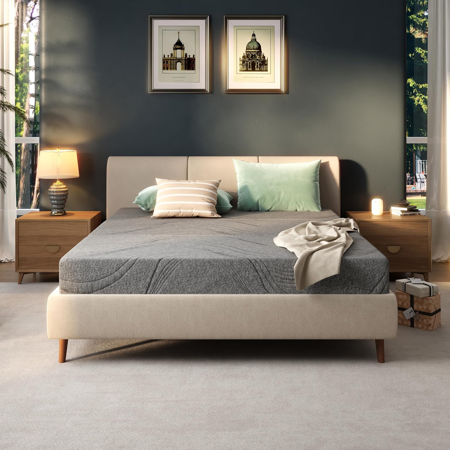 Detalle 2 de Fancylion 6-Inch Folding Memory Foam Mattress Topper—Queen Size