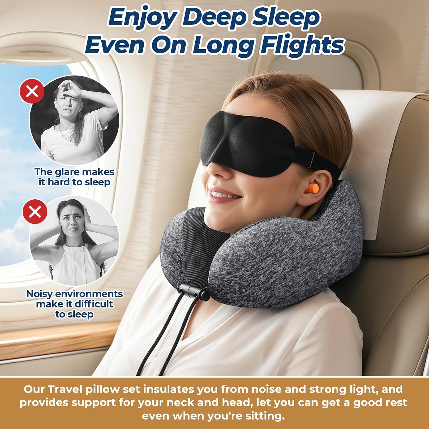 Detalle de ExploreBliss Travel Pillow with Memory Foam