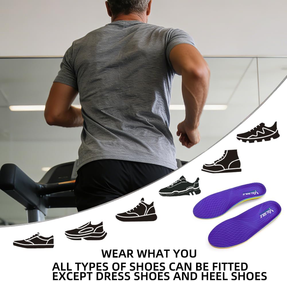 Thumbnail 4 de VALSOLE High-Arch Support Orthotic Insoles for Over 220 lbs – Durable Plantar Fasciitis Arch Support for Foot Pain Relief