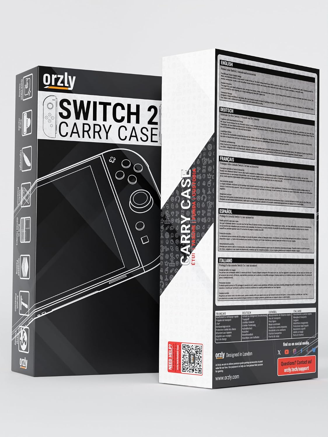 Thumbnail 1 de Orzly Carry Case for Switch 2 (2025) with 7.9-inch Screen Protection – Hard EVA Case with Storage Pockets, White Switch 2 Gift Box Edition