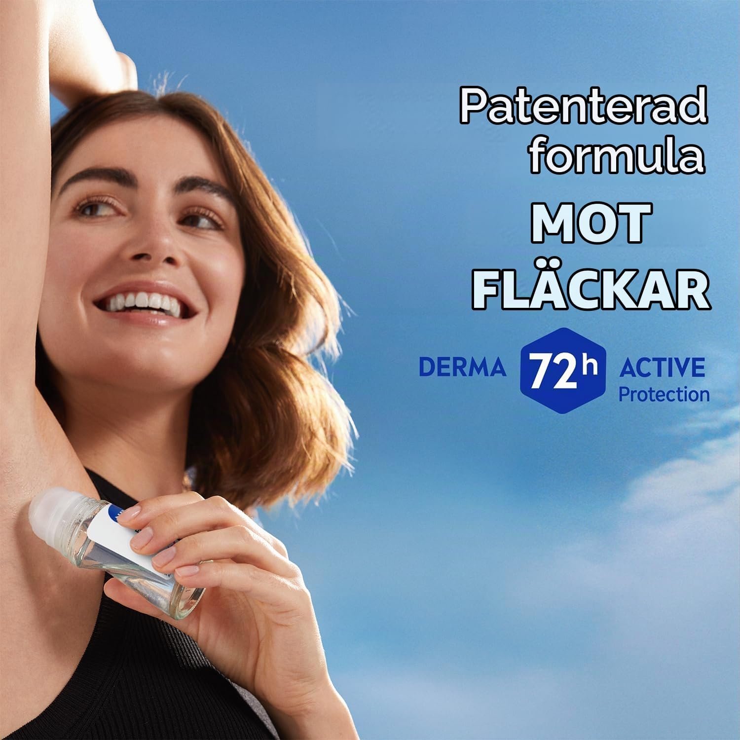 Detalle 2 de NIVEA Black & White Silky Smooth antiperspirant roll-on, 72 h, 50 ml