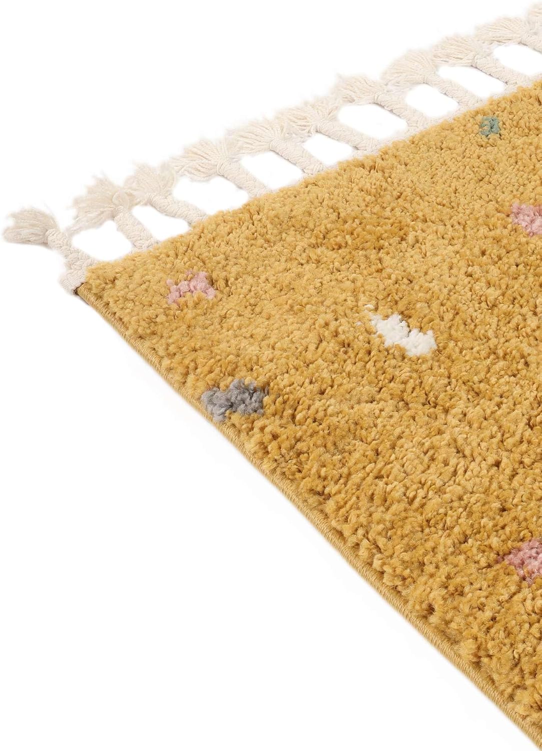 Detalle de RugVista Confetti Kids Rug, 140 x 200 cm, Yellow, Medium Pile